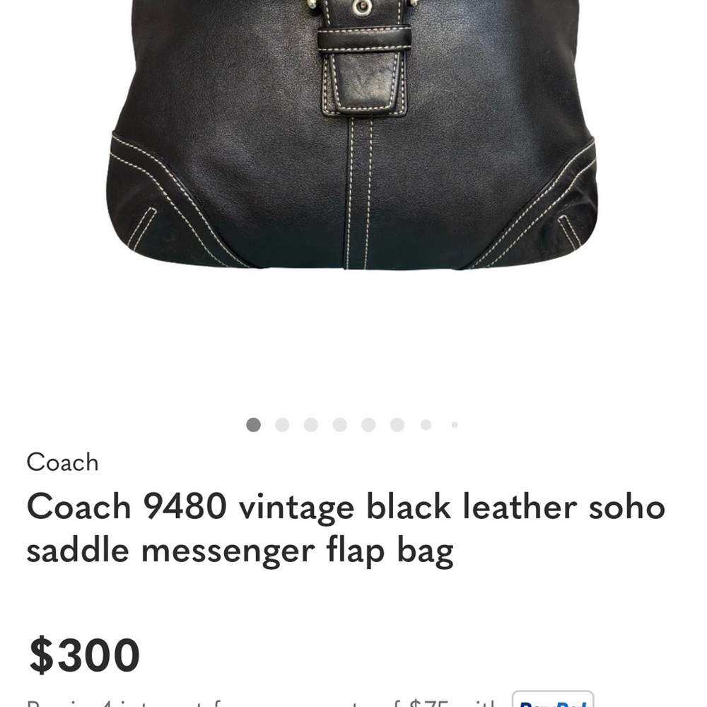 Coach SoHo vintage Black Leather saddle messenger flap Bag - Picture 14 of 14